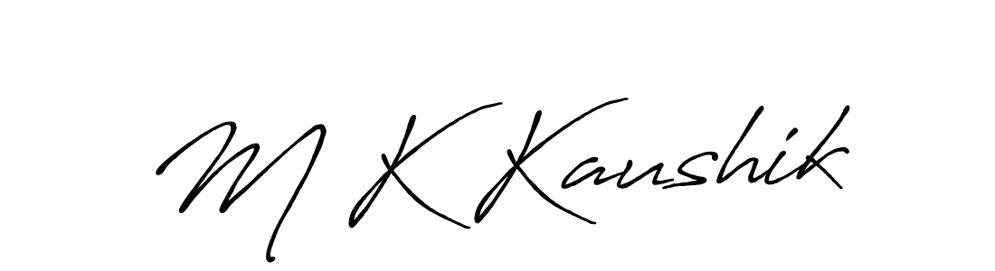 M K Kaushik stylish signature style. Best Handwritten Sign (Antro_Vectra_Bolder) for my name. Handwritten Signature Collection Ideas for my name M K Kaushik. M K Kaushik signature style 7 images and pictures png