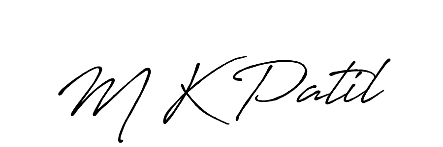 Make a beautiful signature design for name M K Patil. With this signature (Antro_Vectra_Bolder) style, you can create a handwritten signature for free. M K Patil signature style 7 images and pictures png