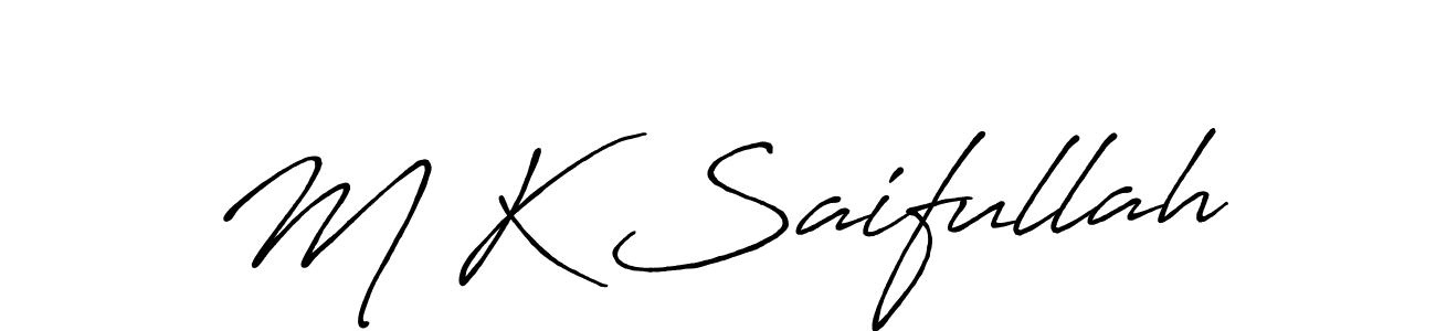 Antro_Vectra_Bolder is a professional signature style that is perfect for those who want to add a touch of class to their signature. It is also a great choice for those who want to make their signature more unique. Get M K Saifullah name to fancy signature for free. M K Saifullah signature style 7 images and pictures png