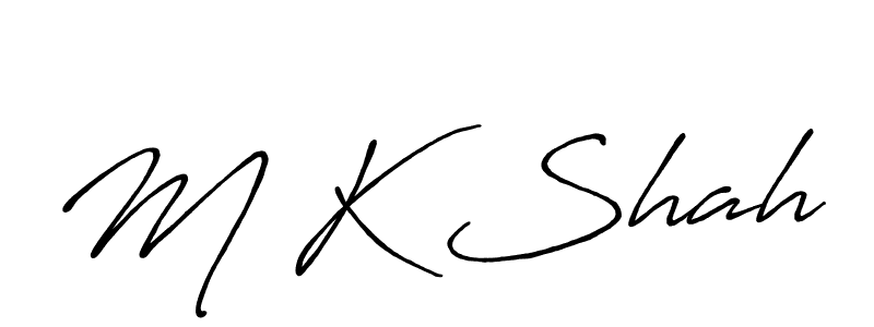 Make a beautiful signature design for name M K Shah. With this signature (Antro_Vectra_Bolder) style, you can create a handwritten signature for free. M K Shah signature style 7 images and pictures png