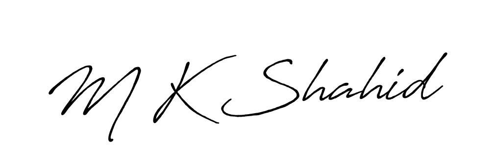 if you are searching for the best signature style for your name M K Shahid. so please give up your signature search. here we have designed multiple signature styles  using Antro_Vectra_Bolder. M K Shahid signature style 7 images and pictures png