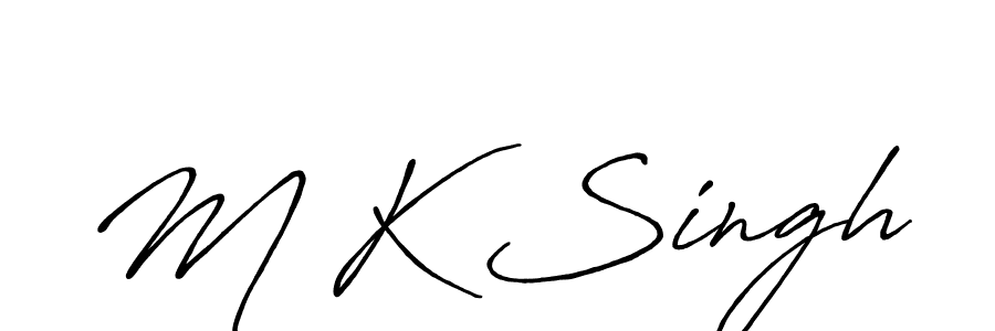 How to make M K Singh name signature. Use Antro_Vectra_Bolder style for creating short signs online. This is the latest handwritten sign. M K Singh signature style 7 images and pictures png