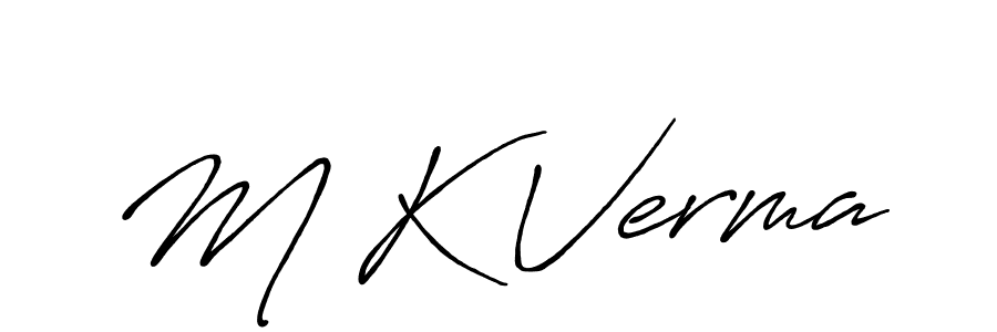 Create a beautiful signature design for name M K Verma. With this signature (Antro_Vectra_Bolder) fonts, you can make a handwritten signature for free. M K Verma signature style 7 images and pictures png