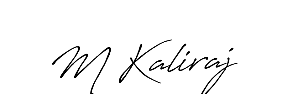 The best way (Antro_Vectra_Bolder) to make a short signature is to pick only two or three words in your name. The name M Kaliraj include a total of six letters. For converting this name. M Kaliraj signature style 7 images and pictures png