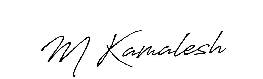M Kamalesh stylish signature style. Best Handwritten Sign (Antro_Vectra_Bolder) for my name. Handwritten Signature Collection Ideas for my name M Kamalesh. M Kamalesh signature style 7 images and pictures png