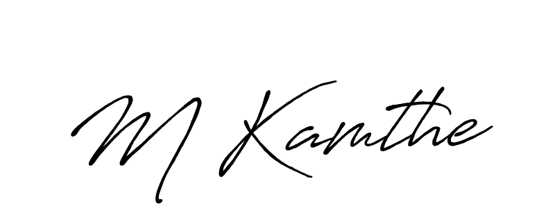 Use a signature maker to create a handwritten signature online. With this signature software, you can design (Antro_Vectra_Bolder) your own signature for name M Kamthe. M Kamthe signature style 7 images and pictures png