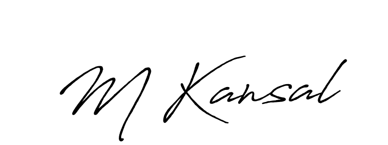 Use a signature maker to create a handwritten signature online. With this signature software, you can design (Antro_Vectra_Bolder) your own signature for name M Kansal. M Kansal signature style 7 images and pictures png