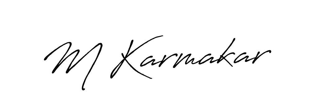 Design your own signature with our free online signature maker. With this signature software, you can create a handwritten (Antro_Vectra_Bolder) signature for name M Karmakar. M Karmakar signature style 7 images and pictures png