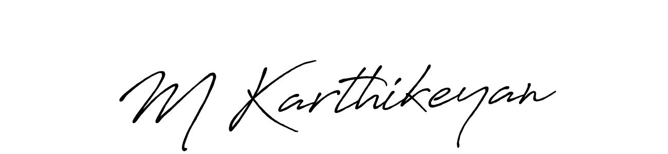 Also we have M Karthikeyan name is the best signature style. Create professional handwritten signature collection using Antro_Vectra_Bolder autograph style. M Karthikeyan signature style 7 images and pictures png