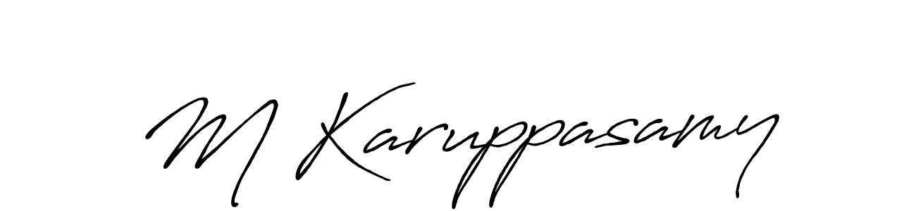 Also You can easily find your signature by using the search form. We will create M Karuppasamy name handwritten signature images for you free of cost using Antro_Vectra_Bolder sign style. M Karuppasamy signature style 7 images and pictures png