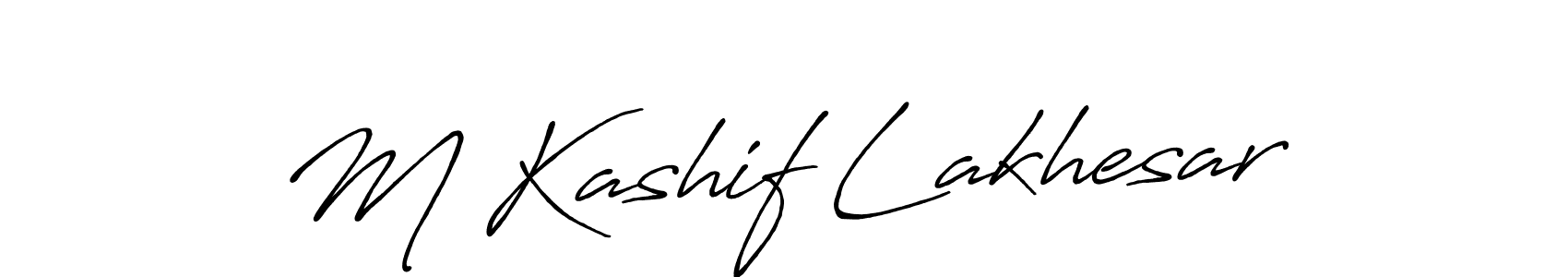 Use a signature maker to create a handwritten signature online. With this signature software, you can design (Antro_Vectra_Bolder) your own signature for name M Kashif Lakhesar. M Kashif Lakhesar signature style 7 images and pictures png