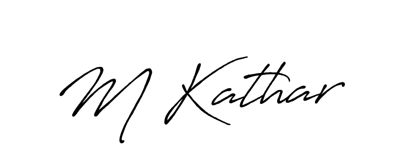 Also You can easily find your signature by using the search form. We will create M Kathar name handwritten signature images for you free of cost using Antro_Vectra_Bolder sign style. M Kathar signature style 7 images and pictures png