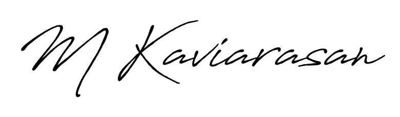 A modern signature idea for name M Kaviarasan using Antro_Vectra_Bolder font. Clean strokes and elegant curves make it stand out instantly. M Kaviarasan signature style 7 images and pictures png