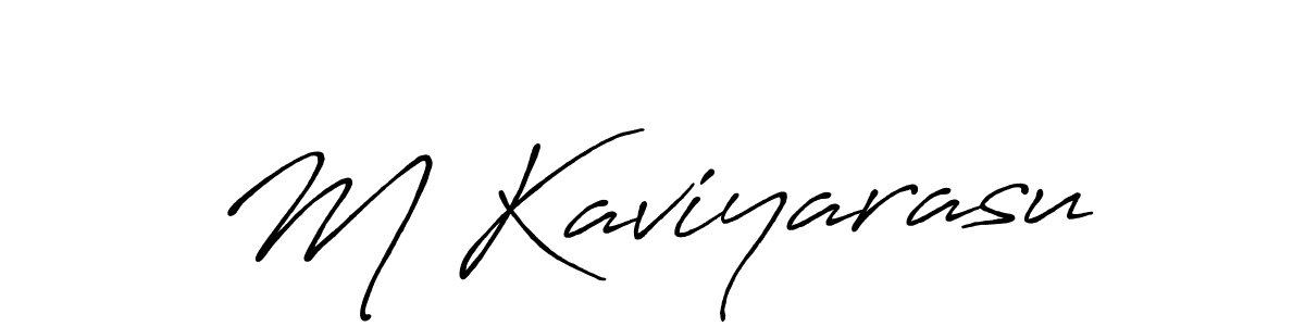 Design your own signature with our free online signature maker. With this signature software, you can create a handwritten (Antro_Vectra_Bolder) signature for name M Kaviyarasu. M Kaviyarasu signature style 7 images and pictures png