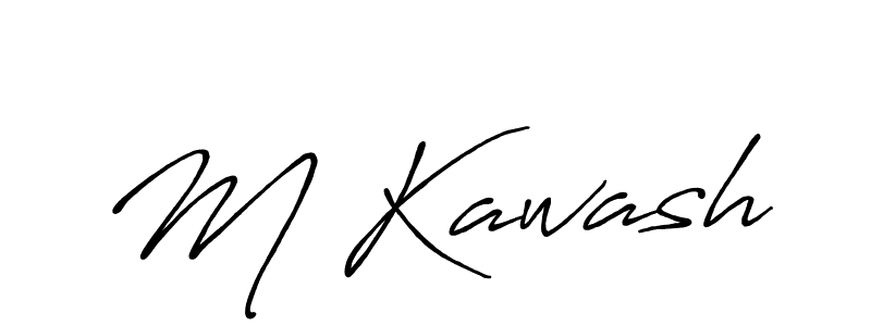 Design your own signature with our free online signature maker. With this signature software, you can create a handwritten (Antro_Vectra_Bolder) signature for name M Kawash. M Kawash signature style 7 images and pictures png