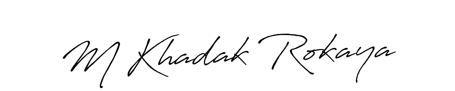 Also we have M Khadak Rokaya name is the best signature style. Create professional handwritten signature collection using Antro_Vectra_Bolder autograph style. M Khadak Rokaya signature style 7 images and pictures png