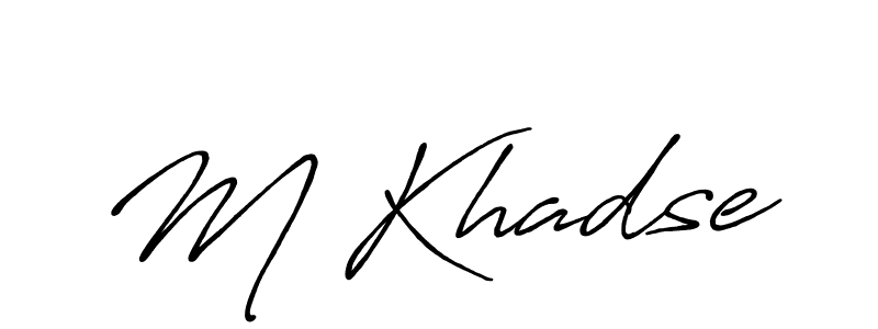 Also we have M Khadse name is the best signature style. Create professional handwritten signature collection using Antro_Vectra_Bolder autograph style. M Khadse signature style 7 images and pictures png