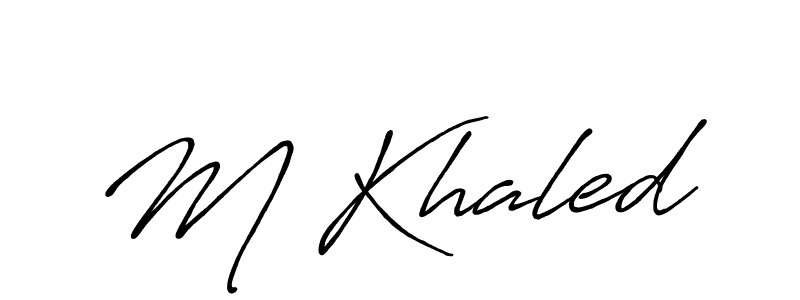 if you are searching for the best signature style for your name M Khaled. so please give up your signature search. here we have designed multiple signature styles  using Antro_Vectra_Bolder. M Khaled signature style 7 images and pictures png