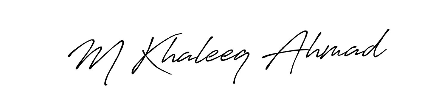 Similarly Antro_Vectra_Bolder is the best handwritten signature design. Signature creator online .You can use it as an online autograph creator for name M Khaleeq Ahmad. M Khaleeq Ahmad signature style 7 images and pictures png