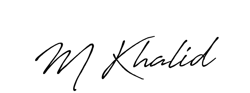 if you are searching for the best signature style for your name M Khalid. so please give up your signature search. here we have designed multiple signature styles  using Antro_Vectra_Bolder. M Khalid signature style 7 images and pictures png