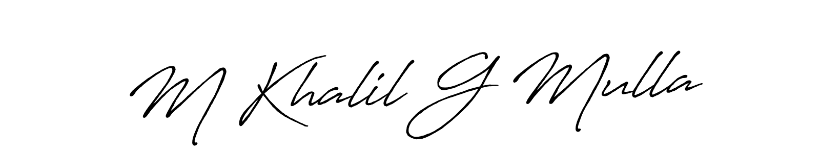 You should practise on your own different ways (Antro_Vectra_Bolder) to write your name (M Khalil G Mulla) in signature. don't let someone else do it for you. M Khalil G Mulla signature style 7 images and pictures png