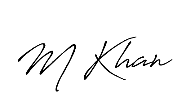 Design your own signature with our free online signature maker. With this signature software, you can create a handwritten (Antro_Vectra_Bolder) signature for name M Khan. M Khan signature style 7 images and pictures png