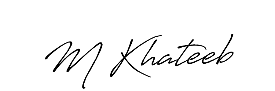 Also we have M Khateeb name is the best signature style. Create professional handwritten signature collection using Antro_Vectra_Bolder autograph style. M Khateeb signature style 7 images and pictures png