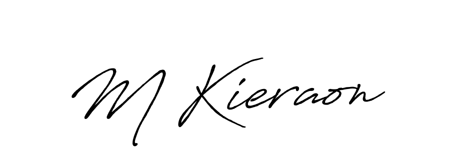 Use a signature maker to create a handwritten signature online. With this signature software, you can design (Antro_Vectra_Bolder) your own signature for name M Kieraon. M Kieraon signature style 7 images and pictures png