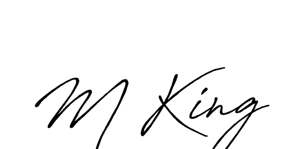 Design your own signature with our free online signature maker. With this signature software, you can create a handwritten (Antro_Vectra_Bolder) signature for name M King. M King signature style 7 images and pictures png