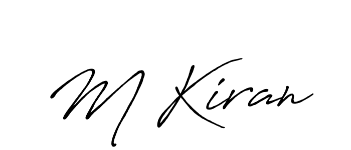 Create a beautiful signature design for name M Kiran. With this signature (Antro_Vectra_Bolder) fonts, you can make a handwritten signature for free. M Kiran signature style 7 images and pictures png