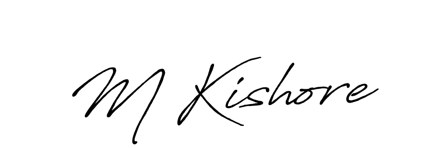 You should practise on your own different ways (Antro_Vectra_Bolder) to write your name (M Kishore) in signature. don't let someone else do it for you. M Kishore signature style 7 images and pictures png