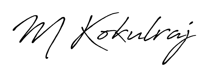 Get inspired by this graceful Antro_Vectra_Bolder signature style for name M Kokulraj. Smooth loops and balanced proportions for everyday use. M Kokulraj signature style 7 images and pictures png