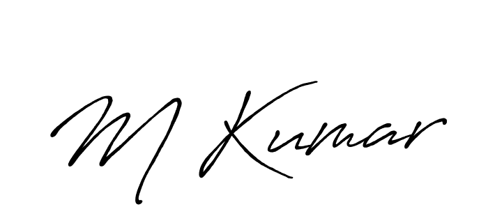 Create a beautiful signature design for name M Kumar. With this signature (Antro_Vectra_Bolder) fonts, you can make a handwritten signature for free. M Kumar signature style 7 images and pictures png