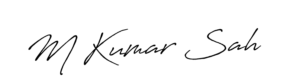 M Kumar Sah stylish signature style. Best Handwritten Sign (Antro_Vectra_Bolder) for my name. Handwritten Signature Collection Ideas for my name M Kumar Sah. M Kumar Sah signature style 7 images and pictures png