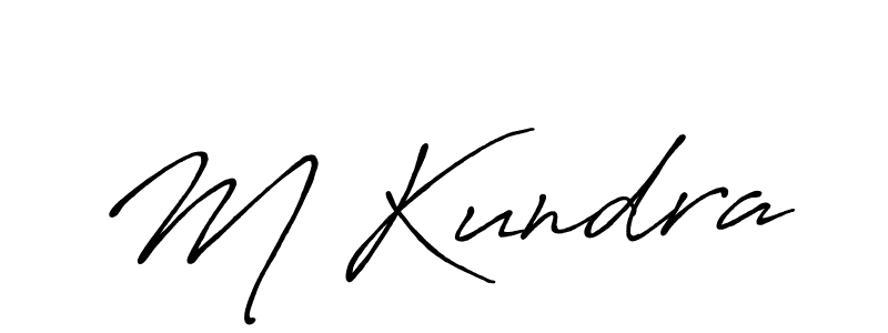 How to make M Kundra signature? Antro_Vectra_Bolder is a professional autograph style. Create handwritten signature for M Kundra name. M Kundra signature style 7 images and pictures png