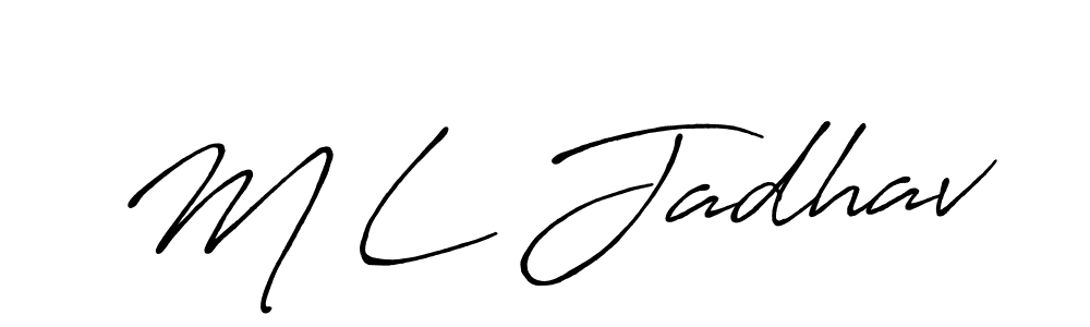 Design your own signature with our free online signature maker. With this signature software, you can create a handwritten (Antro_Vectra_Bolder) signature for name M L Jadhav. M L Jadhav signature style 7 images and pictures png