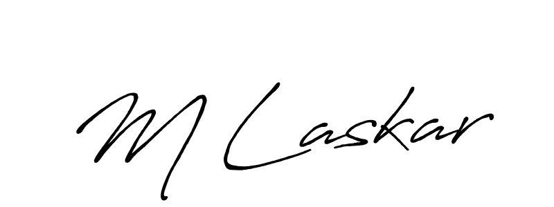 Make a beautiful signature design for name M Laskar. With this signature (Antro_Vectra_Bolder) style, you can create a handwritten signature for free. M Laskar signature style 7 images and pictures png
