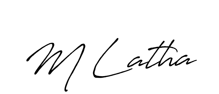 Make a beautiful signature design for name M Latha. Use this online signature maker to create a handwritten signature for free. M Latha signature style 7 images and pictures png