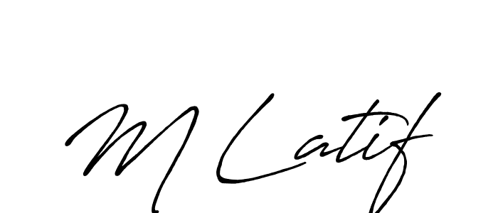 How to make M Latif signature? Antro_Vectra_Bolder is a professional autograph style. Create handwritten signature for M Latif name. M Latif signature style 7 images and pictures png