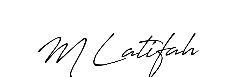 Also You can easily find your signature by using the search form. We will create M Latifah name handwritten signature images for you free of cost using Antro_Vectra_Bolder sign style. M Latifah signature style 7 images and pictures png