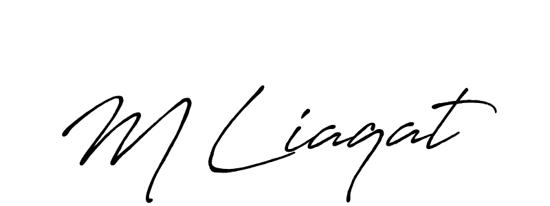 How to make M Liaqat name signature. Use Antro_Vectra_Bolder style for creating short signs online. This is the latest handwritten sign. M Liaqat signature style 7 images and pictures png