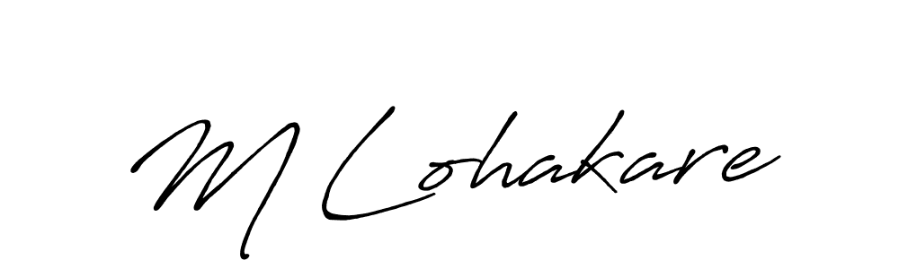 Use a signature maker to create a handwritten signature online. With this signature software, you can design (Antro_Vectra_Bolder) your own signature for name M Lohakare. M Lohakare signature style 7 images and pictures png