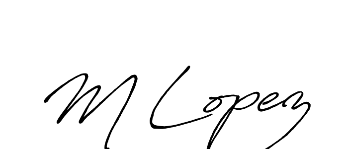 Create a beautiful signature design for name M Lopez. With this signature (Antro_Vectra_Bolder) fonts, you can make a handwritten signature for free. M Lopez signature style 7 images and pictures png