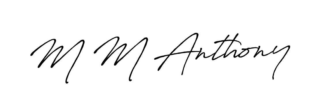 M M Anthony stylish signature style. Best Handwritten Sign (Antro_Vectra_Bolder) for my name. Handwritten Signature Collection Ideas for my name M M Anthony. M M Anthony signature style 7 images and pictures png