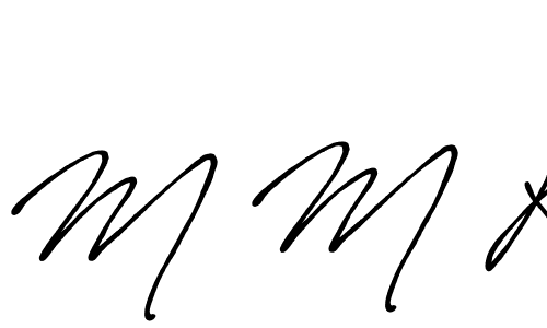Make a beautiful signature design for name M M K. With this signature (Antro_Vectra_Bolder) style, you can create a handwritten signature for free. M M K signature style 7 images and pictures png