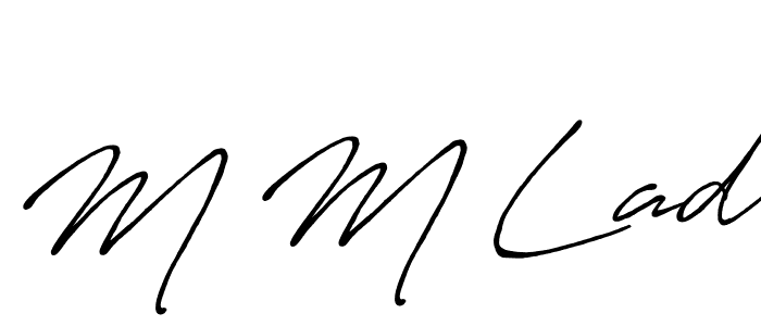 Design your own signature with our free online signature maker. With this signature software, you can create a handwritten (Antro_Vectra_Bolder) signature for name M M Lad. M M Lad signature style 7 images and pictures png