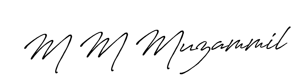 Make a beautiful signature design for name M M Muzammil. With this signature (Antro_Vectra_Bolder) style, you can create a handwritten signature for free. M M Muzammil signature style 7 images and pictures png