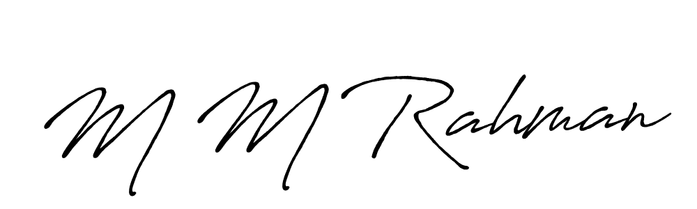 Also we have M M Rahman name is the best signature style. Create professional handwritten signature collection using Antro_Vectra_Bolder autograph style. M M Rahman signature style 7 images and pictures png