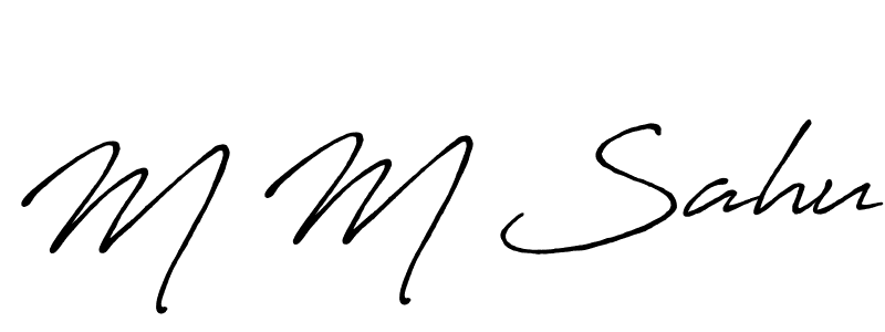 Antro_Vectra_Bolder is a professional signature style that is perfect for those who want to add a touch of class to their signature. It is also a great choice for those who want to make their signature more unique. Get M M Sahu name to fancy signature for free. M M Sahu signature style 7 images and pictures png
