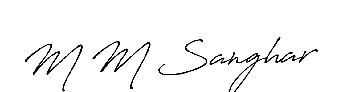 Similarly Antro_Vectra_Bolder is the best handwritten signature design. Signature creator online .You can use it as an online autograph creator for name M M Sanghar. M M Sanghar signature style 7 images and pictures png